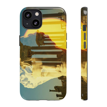 Augustus's Sun on Palmyra phone case by Storaro Art Collection - Emperor Augustus with Palmyra temple ruins in golden sun atmosphere in durable mobile protection